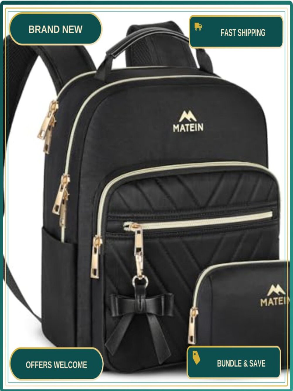 Mini Backpack Purse Set Waterproof Polyester Compact Daypack 12.5in